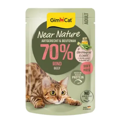 GimCat Near Nature Sığır Etli Ezme Yetişkin Kedi Konservesi 85gr