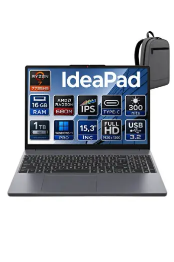 IDEAPAD SLİM 3 RYZEN7 7735HS 16 GB 1 TB SSD 15.3" WUXGA WİN11PRO DİZÜSTÜ BİLGİSAYAR 83K70098