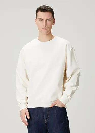Sarı Logo Nakışlı Sweatshirt