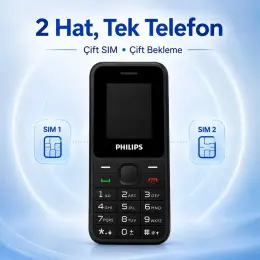 Philips Xenium E2125 Çift Sim Kart Tuşlu Cep Telefonu Siyah 3