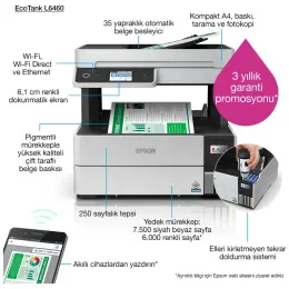 Epson Ecotank L6460 Yazıcı Tarayıcı Fotokopi 4