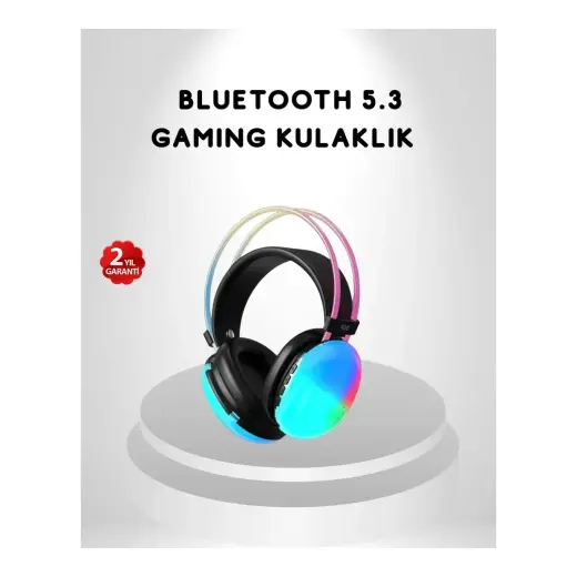 RGB Işıklı Bluetooth 5.3 IPX4 Kablosuz Kulaklık 800 mAh