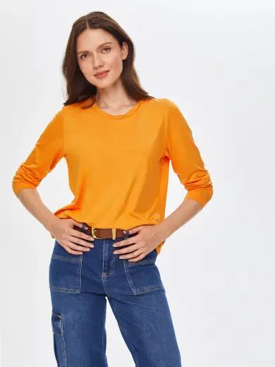 Yuvarlak Yaka Uzun Kol T-Shirt 69024