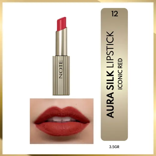 Note Aura Silk Lipstick Ruj 12 Iconic Red