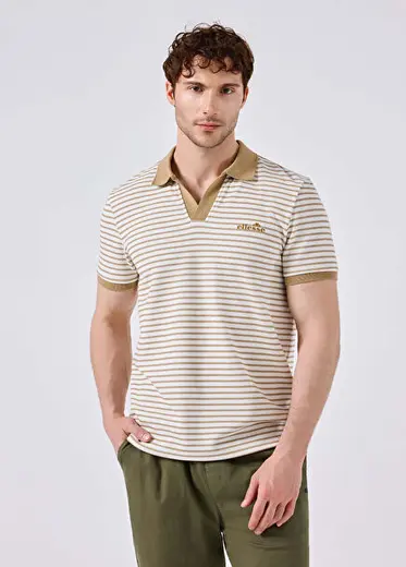 Bej Polo Yaka Kısa Kollu Erkek T-Shirt 6SM5019-BG