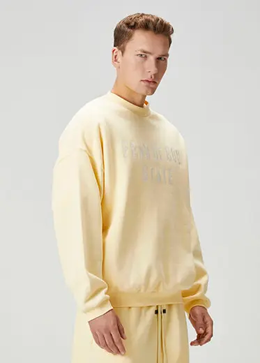 Sarı Logo Nakışlı Sweatshirt