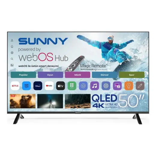 Sunny SN50QMN252 50" 127 Ekran Uydu Alıcılı 4K Ultra HD webOS Smart QLED TV