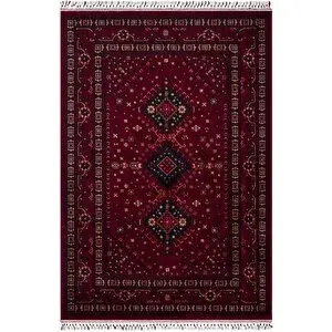 Cool Halı Beyoğlu 961 Kırmızı El Dokuma Uşak Halısı Yağcı Bedir Desen Nostalji Halı Afgan El Halısı 200x300 cm