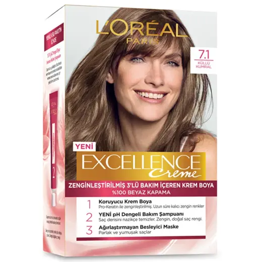 Loreal Paris Excellence Creme Saç Boyası - 7.1 Küllü Kumral