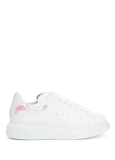 Oversized Pembe Beyaz Kadın Deri Sneaker