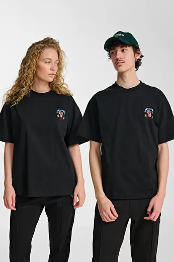 LOOSE WHISTLE KISA KOLLU TİŞÖRT Siyah Unisex Tişört