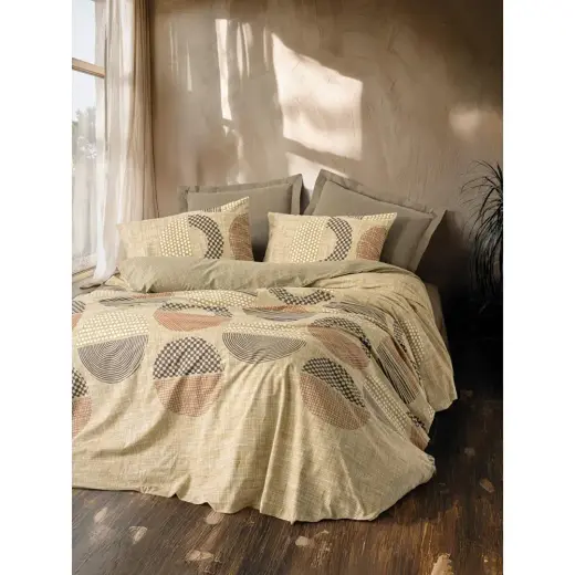 Cotton Box Toprak Çift Kişilik Nevresim Takımı Moona Kahve