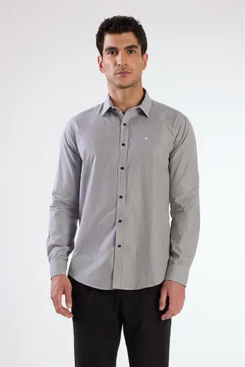 Erkek Slim Fit Uzun Kol Siyah Gömlek