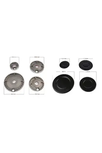 Çetintaş Metal Başlık Bek Takımı 8 Parça , Ankastre & Set Üstü Ocak Bek Takım