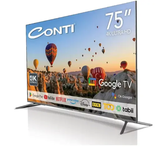 Conti CT75GT300U Frameless 4K Ultra HD 75" 190 Ekran Uydu Alıcılı Google Smart LED TV