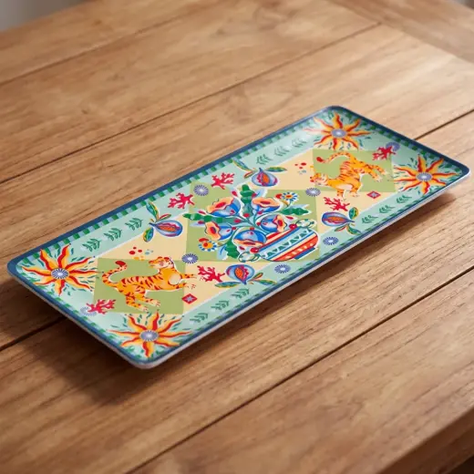 Baci Milano Dolce Far Niente Melamin Dikdörtgen Tepsi 48 cm