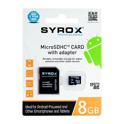 Syrox Mc 8 GB Microsd Adaptörlü Hafıza Kartı