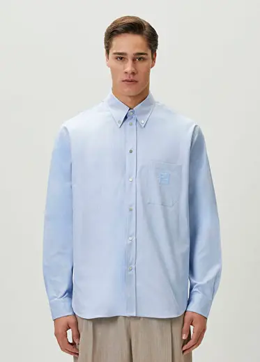Comfort Fit Açık Mavi Oxford Gömlek