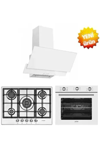 ve AFM Tech MARKALI/Griinox 6+1 Turbolu Ankastre Set (22 380 İNOX Emaye +FM7601 +FM3301W)