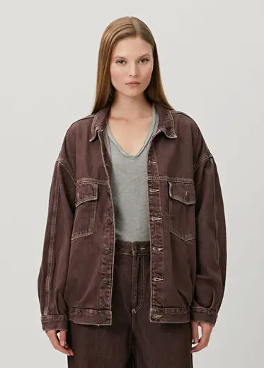 Oshow Oversized Kahverengi Ceket