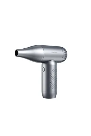 LTF02 Dijital LED Göstergeli 4 Kademeli Çok Fonksiyonlu Üfleme/Çekme Turbo El Fanı Gri