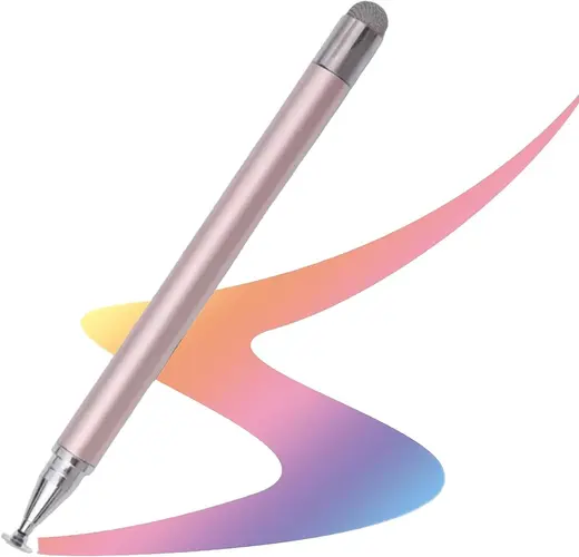 Microcase Universal Telefon Tablet için 2in1 Disk Uçlu Stylus Dokunmatik Çizim Kalemi-AL4764 (Beyaz)