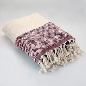 Mulberry Ekonomik Peştemal %100 Pamuk Banyo Havlusu Bordo