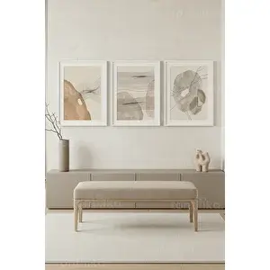 Tontilika Soyut Doğal Doku 3’lü Ahşap Çerçeveli Tablo Seti 50 x 70 cm