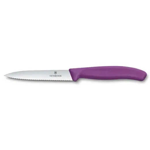 Victorinox 6.7735.C1 Swiss Classic 10 cm Tırtıklı Soyma Bıçağı Mor
