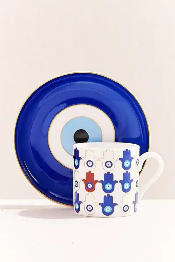 Bereket Porselen Espresso Fincanı Lacivert 100 cc