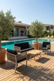Upstyle Lido Bahçe & Balkon Oturma Takımı Siyah 5