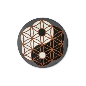 Dark Flamingo El Yapımı Üç Boyutlu Lotus Yin Ve Yang Ahşap Duvar Süsü