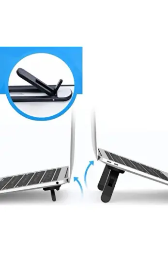 2 Kademeli Katlanabilir Ve Yapışkanlı Laptop Standı Siyah Bx40
