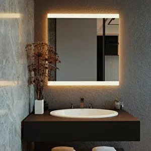 Aypars Atölye Luna Kare Led Banyo Aynası – Touch Sensörlü, Dimmerli, Günışığı 3000k 60x60 cm