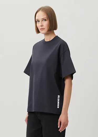 Lacivert Logo Baskılı T-shirt