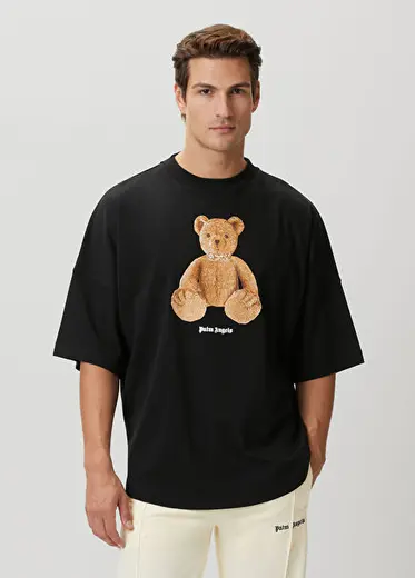 Siyah Logo Baskılı T-shirt