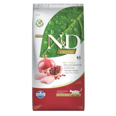 N&D Prime Tavuklu ve Narlı Tahılsız Kısırlaştırılmış Kedi Maması 5kg