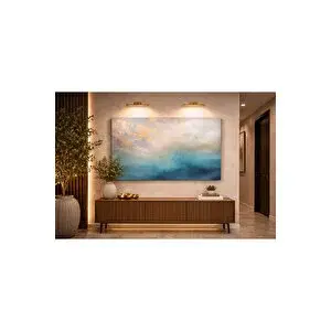Mgi Design Turkuaz Soyut Kanvas Tablo – Modern Salon Koridor Duvar Dekoru (yatay, Altın Efektli, Lüks Tasarım) | Modern Duvar Dekoru | Salon, Yatak Odası Ve Ofis İçin | Sanatsal Ev Dekorasyonu 50x70 cm
