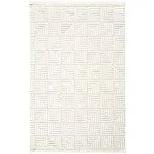 Cool Halı Stone 1062 Krem Kaymaz Taban Koridor Halısı Kesme Yolluk Mutfak Halısı Modern Salon Halısı 80x150 cm