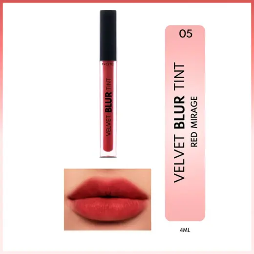 Note Velvet Blur Tint Kadife Bitişli Nemlendirici Mat Ruj 05 Red Mirage