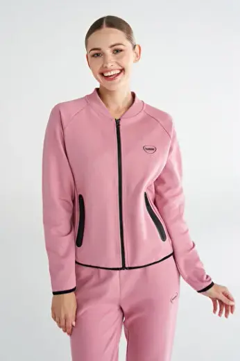 TECH FERMUARLI SWEATSHIRT Pembe Kadın Sweatshirt