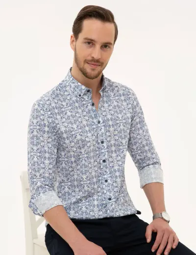 Lacivert Slim Fit Gömlek