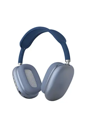 P10 Hi-Fi Ses Kalitesi Ayarlanabilir ve Katlanabilir Kulak Üstü Bluetooth Kulaklık Mavi