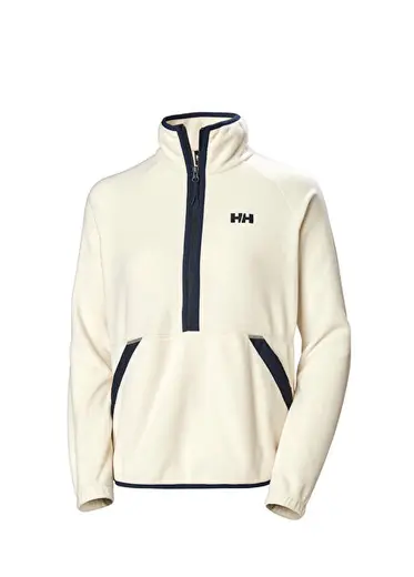 W Rig 1/2 Krem Kadın Zip Polar