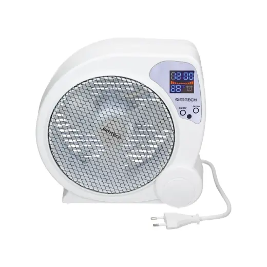 Simtech KM-1722 Dijital Mini Masaüstü Vantilatör 20/30 Watt Güçlü Motor ile Uzaktan Kumanda Özelliği