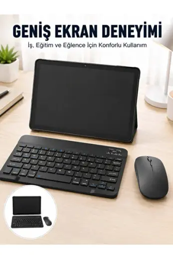 Android İşletim Sistemli Sım Kart Girişli Tablet Bluetooth Klavye Mouse Seti Mobil İnternet Destekli