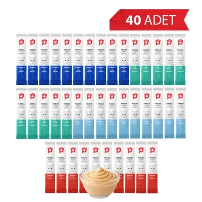 Petlebi Karışık Deniz Lezzetleri Krema Kedi Ödül Maması 14gr (40 Adet)
