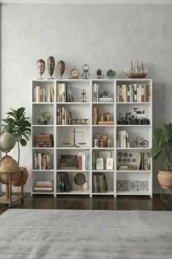Haus Modüler Efes 20 Bölmeli Kütüphane Kitaplık 183 Cm Beyaz