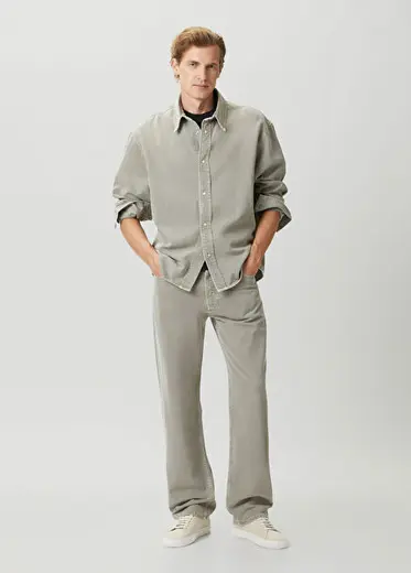 Relaxed Fit Haki Jean Pantolon