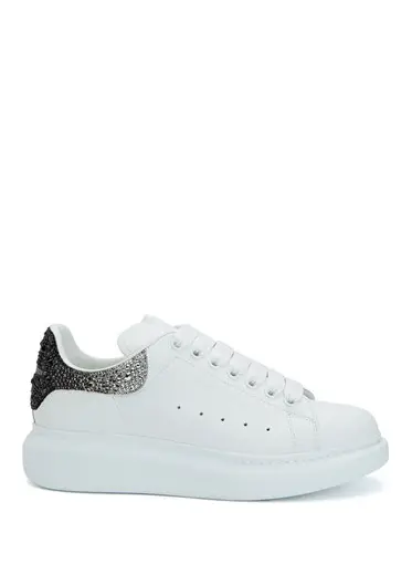 Oversized Siyah Beyaz Kadın Deri Sneaker
